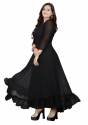 Black Georgette Piyu Gown by Golaviya House