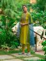 Cotton Blend Embroidery Work Kurta & Pant with Dupatta Set thumb 1