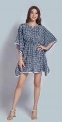 Cotton Blend Printed with Lace Border top Kaftanï»¿