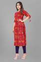 Cotton Printed Foiled Fancy Kurtis thumb 5