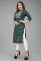 Cotton Printed Kurti with embroidery thumb 5