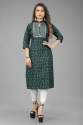 Cotton Printed Kurti with embroidery thumb 6