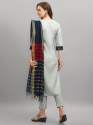 Cottons Blend Embroidery work kurta & Pant with Dupatta Set thumb 1