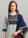 Cottons Blend Embroidery work kurta & Pant with Dupatta Set thumb 2