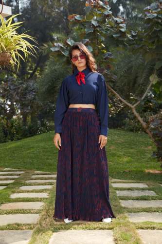 Flirr & Flare Imporatend fabric Crop Top Lehenga & Choli