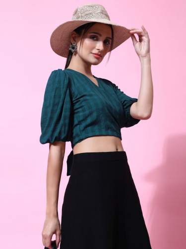 Georgette Fancy V neck Stylish Tops Tunic