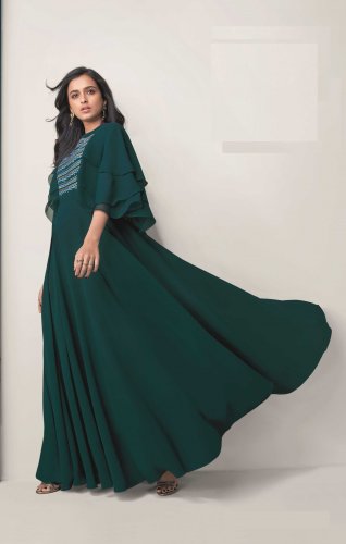 Georgette Plain Stylish Different work Party Wear Gown