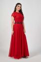 Georgette Plain Western Wear Gown thumb 1