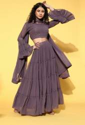 Georgette Sequence Work Bhumi Ruffle Lehenga Choli