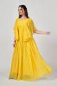Georgette Yellow Solid Staylish gown Wear thumb 2