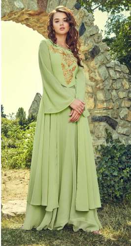 Georgtte Plain Embroidery wor gown