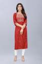 Latest Slub Cotton Bandhani Kurti Set  thumb 8