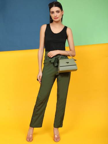 Lycra Designer Plain Bottom Western Trouser