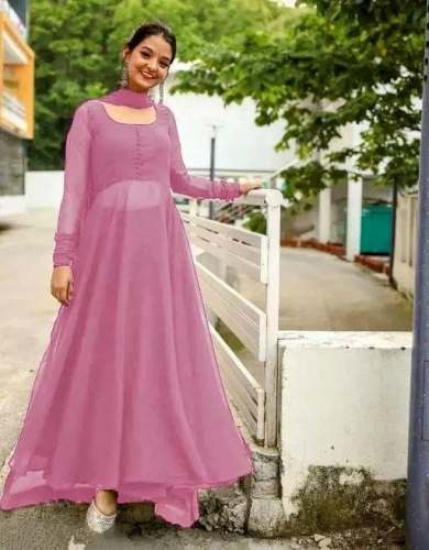 Neeva Plain Georgette Gown Collection at Rs.450/Piece in surat