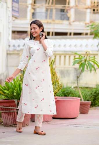 New Trending Cotton slub Kurta With Pant Pair by Golaviya House