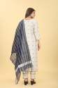 PRISHA White Linen Cotton Kurti Pant Set With Dupatta by Golaviya House thumb 4