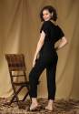 Pure Viscose Plain Black Jumpsuits  thumb 1