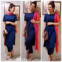 Shruti Navy Blue Cotton Kurti Pant Set  thumb 2