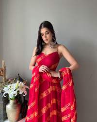 Sleeveless NORA Georgette Red Gown 