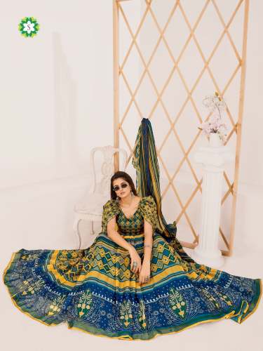 Trendy Floral Navratri Silk Printed Lehenga Choli