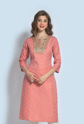 Viscose Rayon embroidery Kurtis