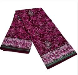 Blue color Chanderi Mix Printed Saree