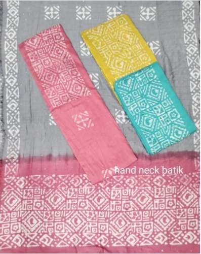 Multi color Cotton Chanderi Batik Printed dress material by MAHAVEER SALES CORPORATION