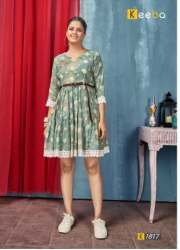 Printed Cotton 3/4 Sleeve Tunic Top For Ladies 