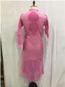 pink color Cotton Embroidered Casual Wear Lucknowi chikan Kurtis thumb 2