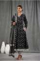Black color rinted cotton fancy Designer Anarkali suit thumb 2