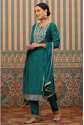 Green color party wear Border designer suit 