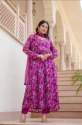 Ladies Purple Color Full Sleeve Alia cut Kurti