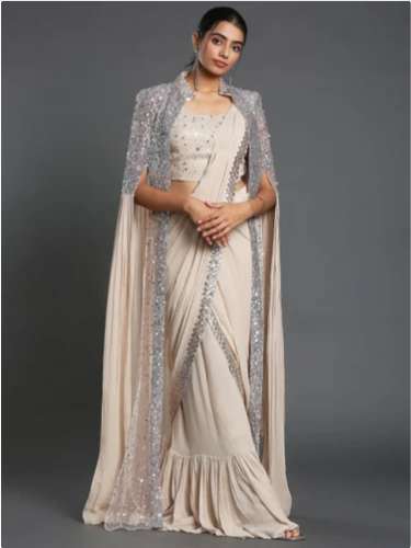 Multi color designer Ready To Wear Saree  by Bond Print
