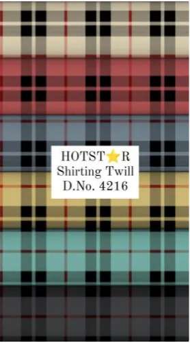 Twill Cotton Checks Shirting Fabrics