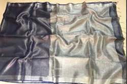 Black Tissue Linen Saree by Firdous Handloom 