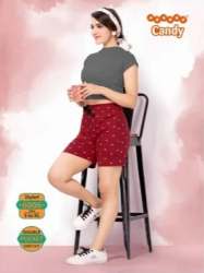 Ladies Cotton Printed Shorts 