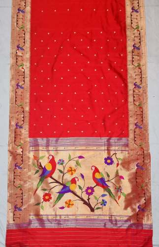 Mor popat Paithani saree by Bhad Paithani
