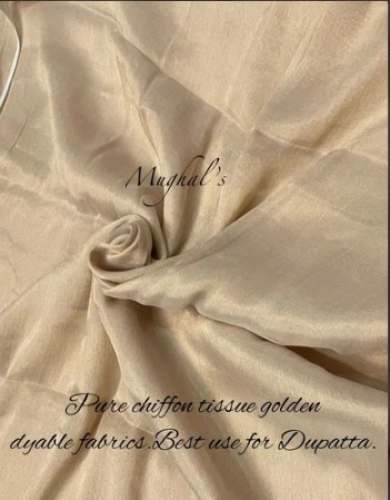 Pure Chiffon Tissue golden dyeable Fabric by Hamtex India