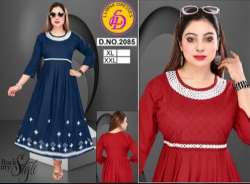  Anarkali fancy party wear Casual Wear Cotton Kurtis