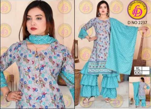 Cotton fancy printed Party Wear  Sharara suit by Muneer Traders
