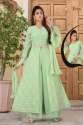 Ladies Green Chiffon Palazzo Suit