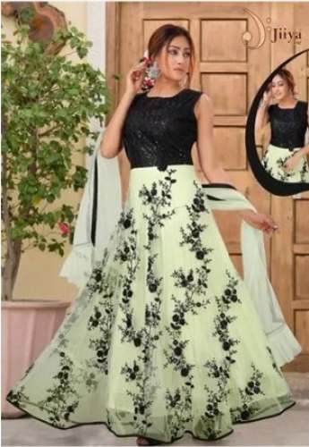 Ladies Printed Long Half Sleeves Gown by Sheetal Apparel