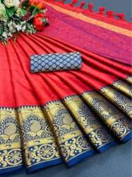 Multi color Wedding Wear Bhagalpuri Cotton silk saree