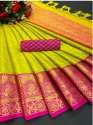 Multi color Wedding Wear Bhagalpuri Cotton silk saree thumb 2