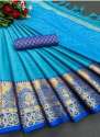 Multi color Wedding Wear Bhagalpuri Cotton silk saree thumb 4