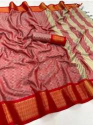 Omkar tex Auro Real Zari Gold Cotton fancy Saree 