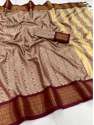 Omkar tex Auro Real Zari Gold Cotton fancy Saree  thumb 4