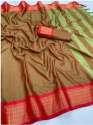 Omkar tex Auro Real Zari Gold Cotton fancy Saree  thumb 5