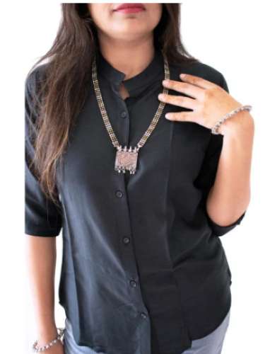 Black color Formal cotton Women Shirt by Ani krriti