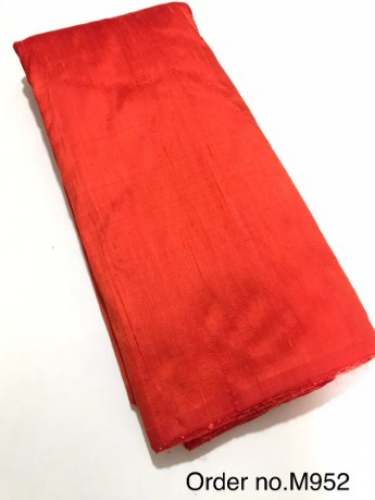 Orange Raw Silk Fabric 100 GSM Width 44